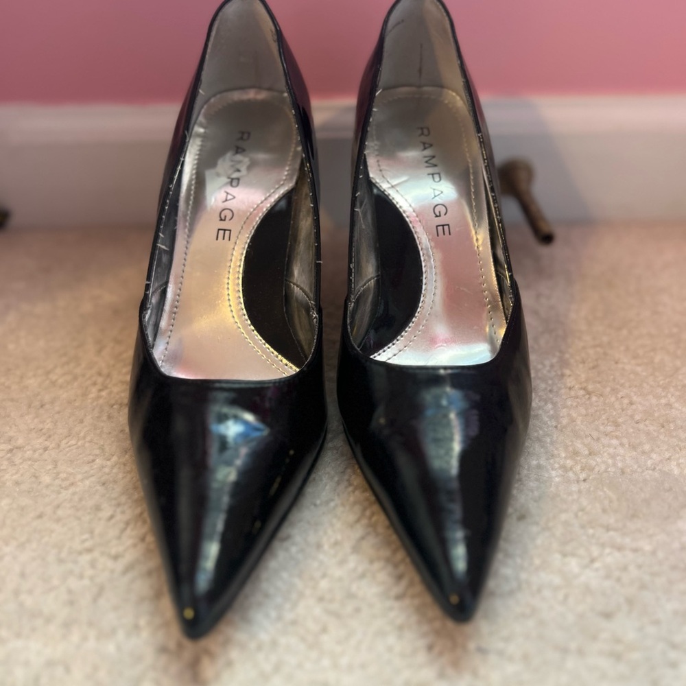 Rampage Shiny Black Women's Heels
